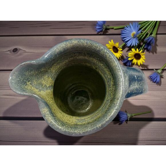 Brad Tucker Pottery Blue Glazed Pitcher-Handmade Studio Stoneware-Seagrove-NC - Picture 5 of 7